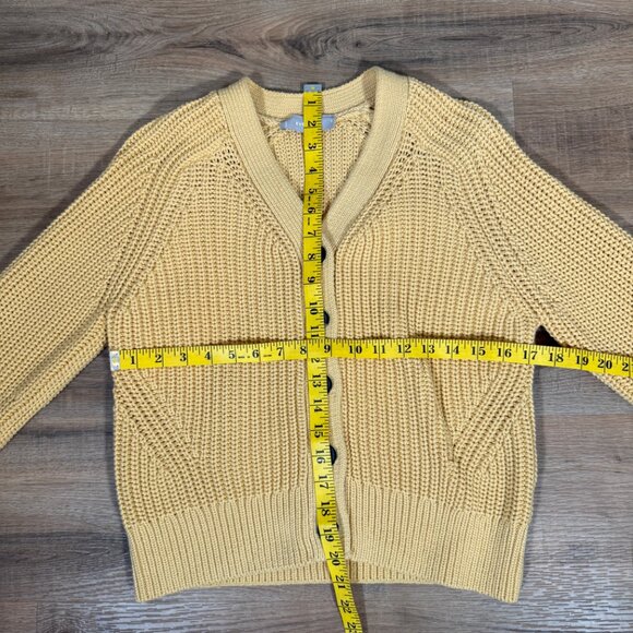 Everlane The Cotton Texture Cardigan Knit Chunky Knit Yellow S - Picture 6 of 8